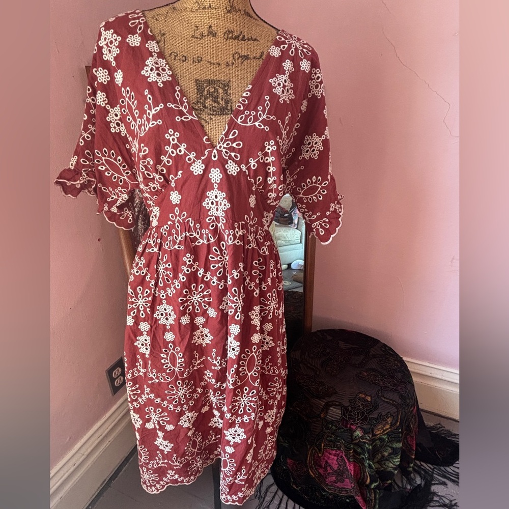 Floral Red Dress